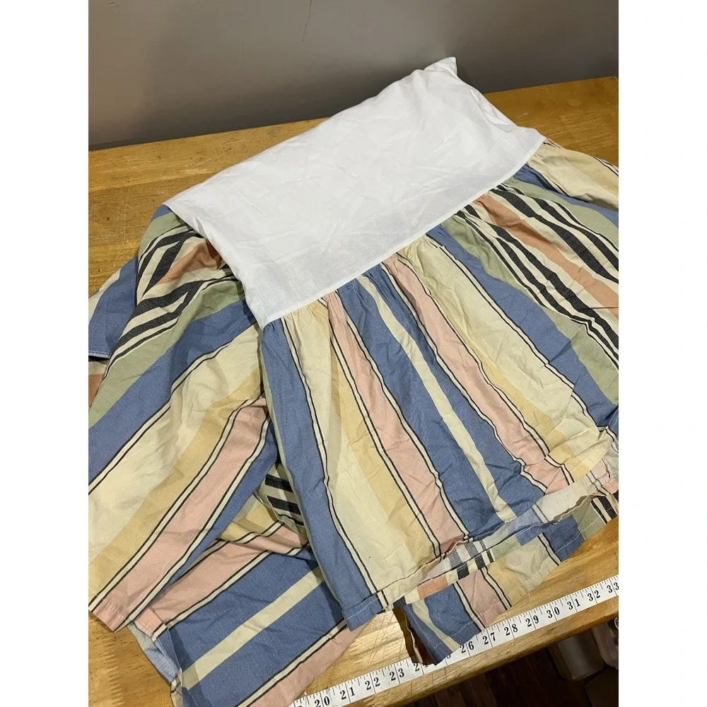 Chaps Ralph Lauren Coral‎ Sands Blue Green Striped (1) Queen Bedskirt 15